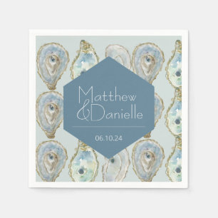 Watercolor Oysters Wedding  Napkins