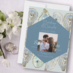 Watercolor Oysters Wedding  Save The Date