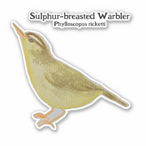 Watercolor P ricketti Sulphur_breasted Warbler Sticker