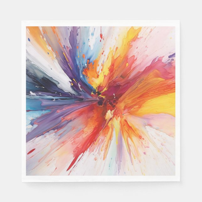 Watercolor Paint Abstract Explosion Napkins (Front)