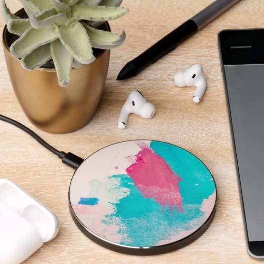 Watercolor Paint Abstract Wireless Charger (Desk 2)