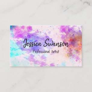 Watercolor Paint Artistic Coloring Business Card