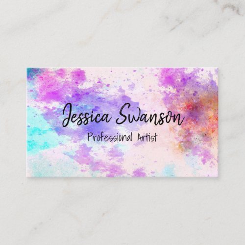 Watercolor Paint  Artistic Coloring Business Card