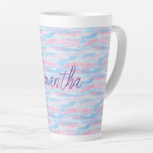 Watercolor paint artistic pastel color latte mug