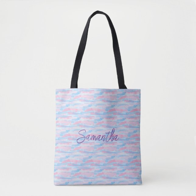 Watercolor paint artistic pastel color tote bag (Front)