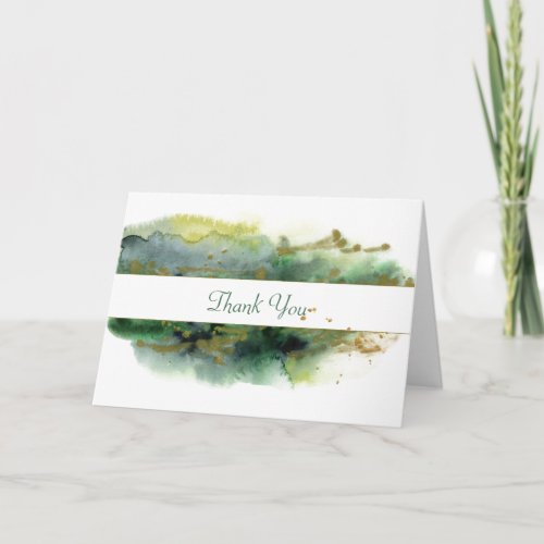 Watercolor Paint Background Thank You Card