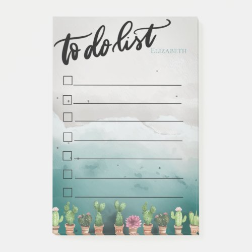  Watercolor PaintCactus To Do List  Post_it Notes