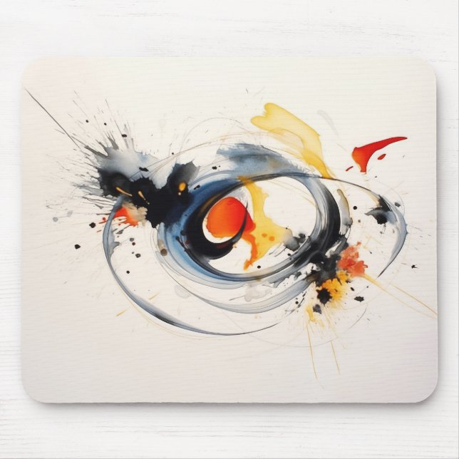 Watercolor Paint Doodle Mouse Pad (Front)