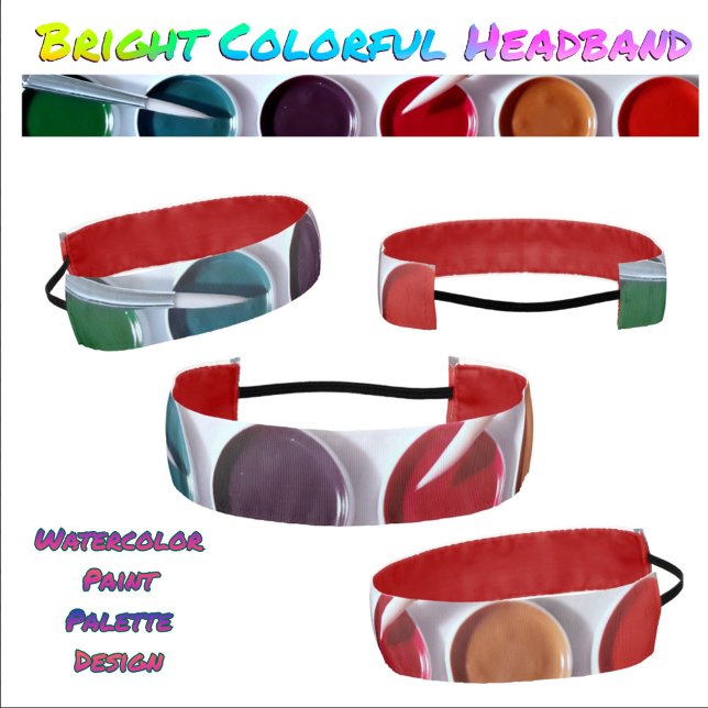Watercolor Paint Palette Artsy Athletic Headband (Creator Uploaded)