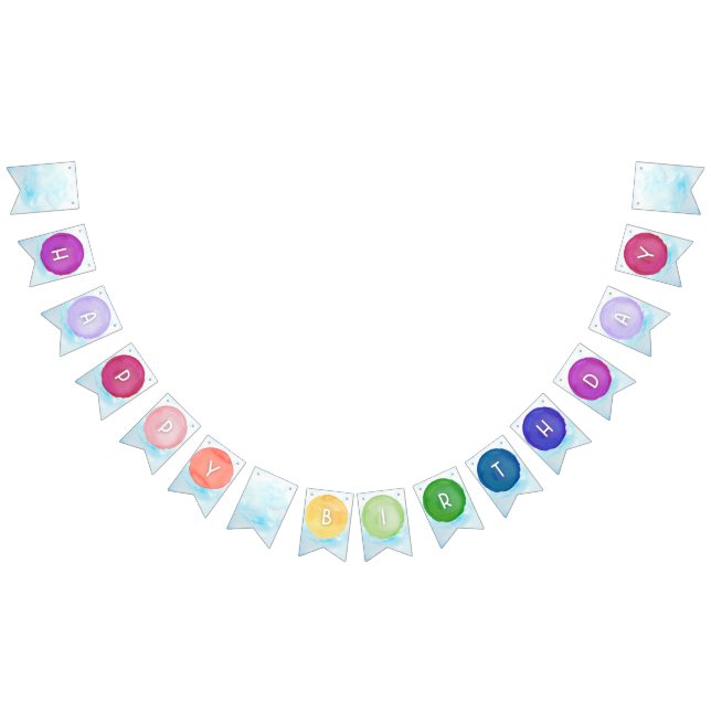 Watercolor Paint Palette Birthday Banner (All)