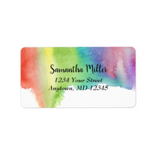 Watercolor Paint Spill Abstract Address label