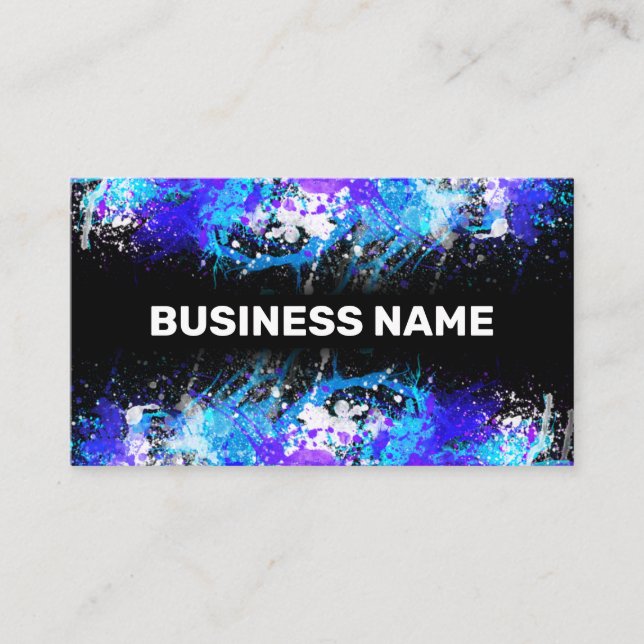 Watercolor paint splash abstract  business card (Front)