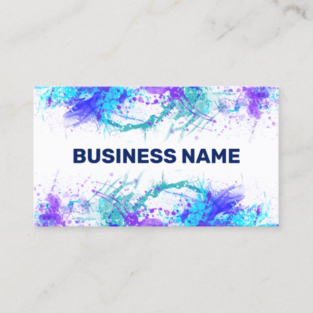 Watercolor paint splash abstract  business card (Front)