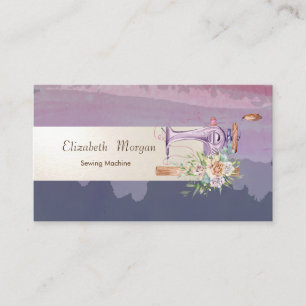 Watercolor Paint Splash,Stripe,Sewing Machine Business Card