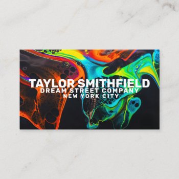 Watercolor Paint Splatter Business Card by TwoTravelledTeens at Zazzle