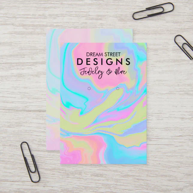 Watercolor Paint Splatter Earring Display Card Zazzle