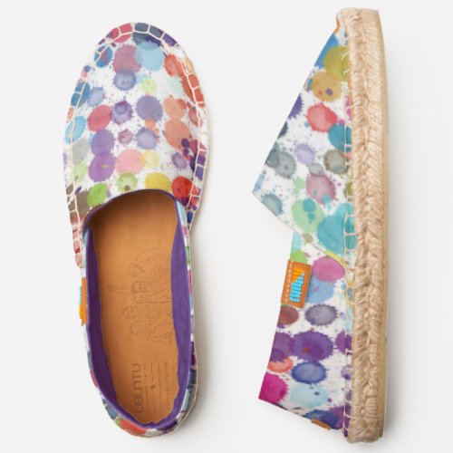 Watercolor Paint Splatter Spots Espadrilles