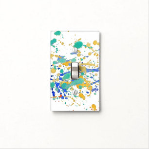 Watercolor Paint Splatters Light Switch Cover