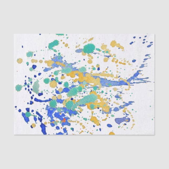 Watercolor Paint Splatters Tissue Paper (Front)