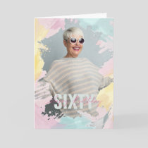 Watercolor Paint Stroke Birthday Frame | Photo  Card