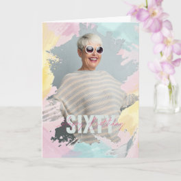 Watercolor Paint Stroke Birthday Frame Photo Card