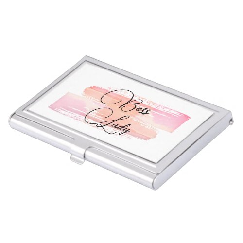 Watercolor Paint Strokes Boss Lady  Business Card Case