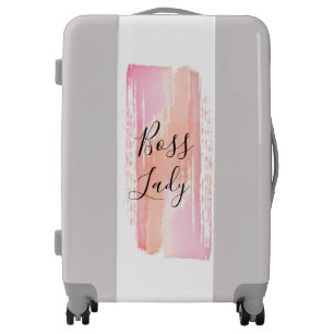 Watercolor Paint Strokes Boss Lady Luggage
