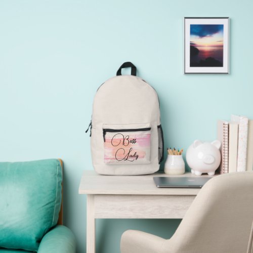 Watercolor Paint Strokes Boss Lady Printed Backpack