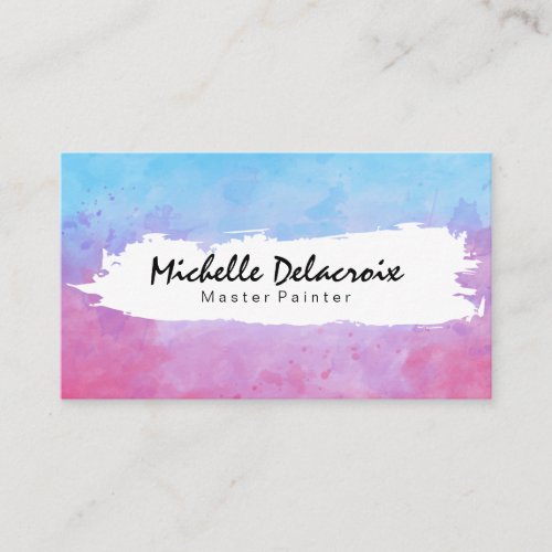 Watercolor Paint Texture  Expressive Art Business Card