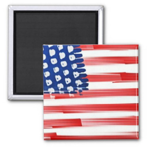 Watercolor painted American flag  Magnet