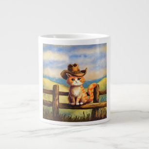 Watercolor Painted Cat Dad Giant Coffee Mug