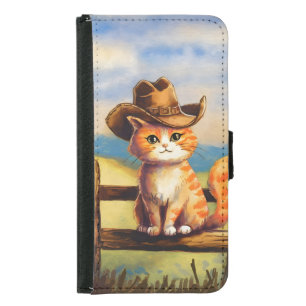 Watercolor Painted Cat Dad Samsung Galaxy S5 Wallet Case