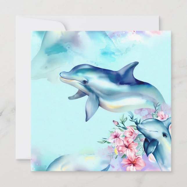 Watercolor Painted Dolphin  (Front)