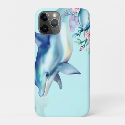 Watercolor Painted Dolphin  iPhone 11 Pro Case