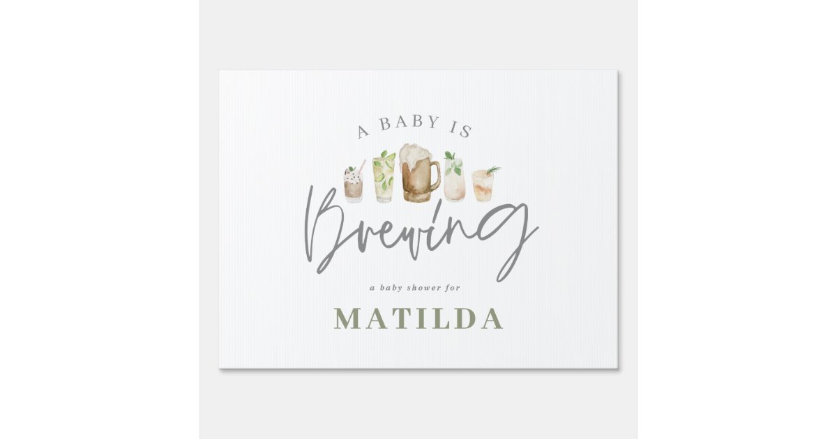 watercolor painted drinks baby shower party sign | Zazzle watercolor painted drinks baby shower party  sign | Zazzle