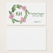 Watercolor Painted Floral Wreath, Painted Flowers (Front & Back)