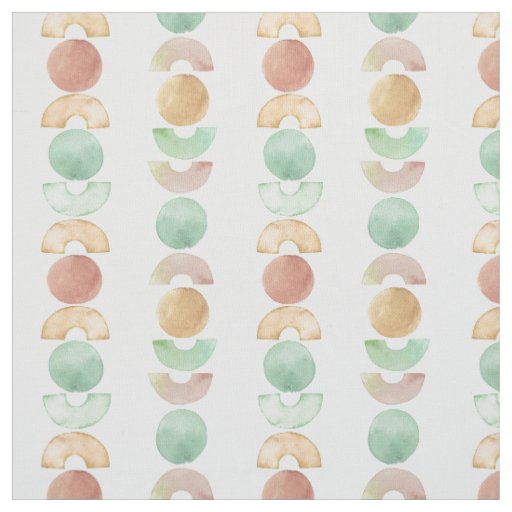 Watercolor painted geo shapes design fabric