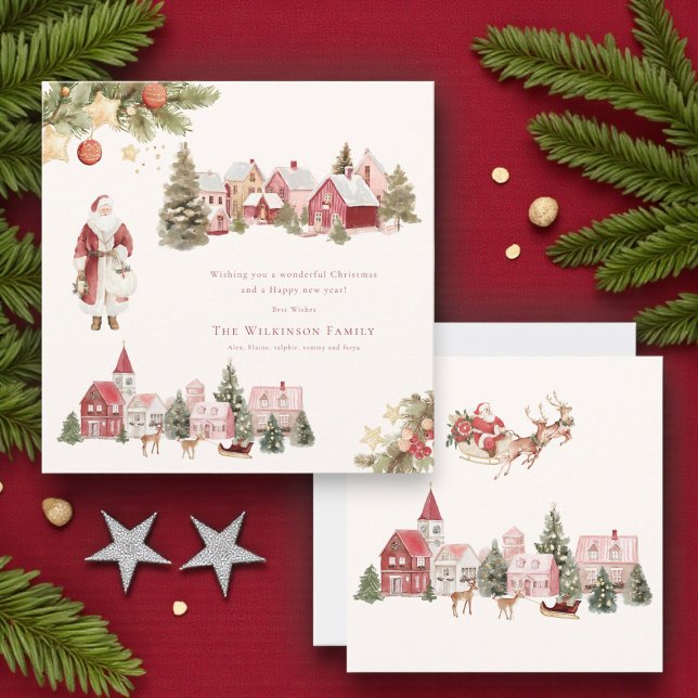 watercolor painted merry christmas  holiday card (Creator Uploaded)