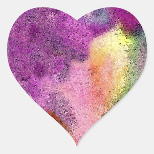 Watercolor painted Rice Paper Heart Sticker