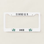 Watercolor Painted Sea Turtle Cartoon Blue Green  License Plate Frame at Zazzle