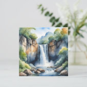 Watercolor painted waterfall (Standing Front)