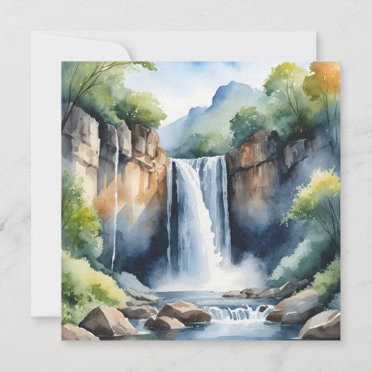 Watercolor painted waterfall (Back)
