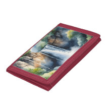 Watercolor painted waterfall