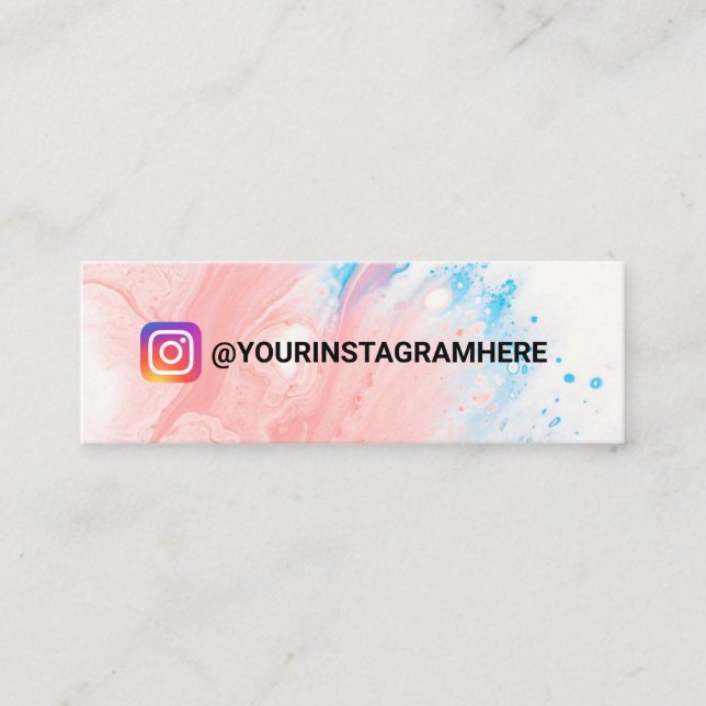 Watercolor Painting Abstract Pattern Social Media Mini Business Card (Front)