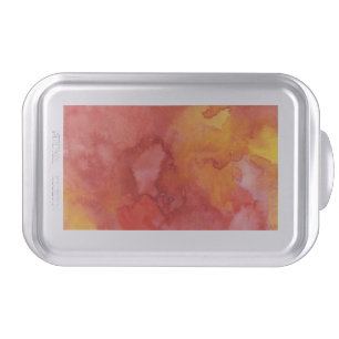 Watercolor painting background. cake pan