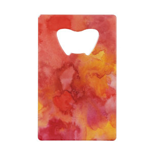 Watercolor painting background. credit card bottle opener