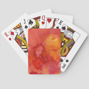 Watercolor painting background. poker cards