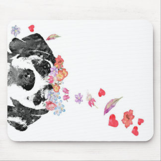Watercolor Painting Beagle Dog Wreath Flowers Mouse Pad