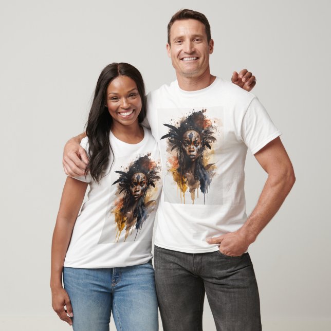 Watercolor Painting, Beautiful African Tribe Women T-Shirt (Unisex)
