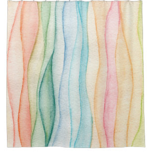 Watercolor painting colorful painting shower curtain